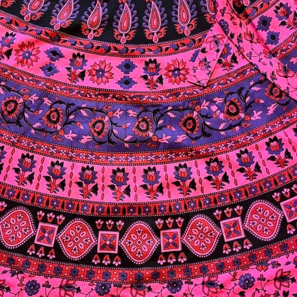 Purple/Pink Wrap Maxi Skirt Ethnic Pattern Made in India NWT - Picture 2 of 2